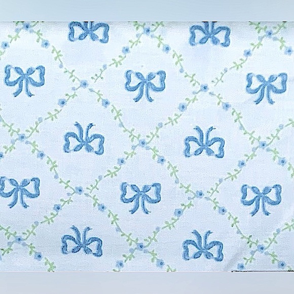 SALE - Laura Ashley Kate Blue Bows and Trellis Ribbons Sheet Set - Full - Picture 3 of 5